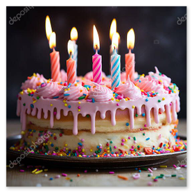 Torta di compleanno su tavolo rustico